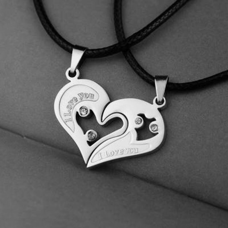 Necklace - Couples Heart Shape I Love You Necklace