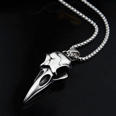 Necklace - Titanium Steel Unisex Crow Head Pendant