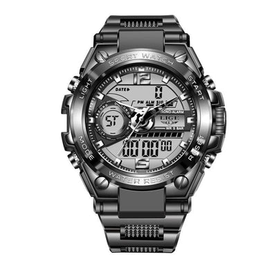 Men's Watch - Lige Dual Luminous Display Electronic Quartz Watch - GiddyGoatStore
