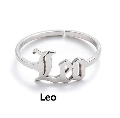 Ring - Unisex Simple Retro Stainless Steel English Letter Adjustable Ring