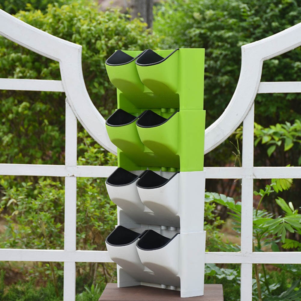Self Watering Stackable Vertical Hydroponic Wall Mounted Garden Planter Pot