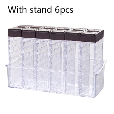 Transparent Spice Jar Set Storage Containers