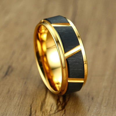 Ring - Men's Tungsten Steel Black Gold Ring