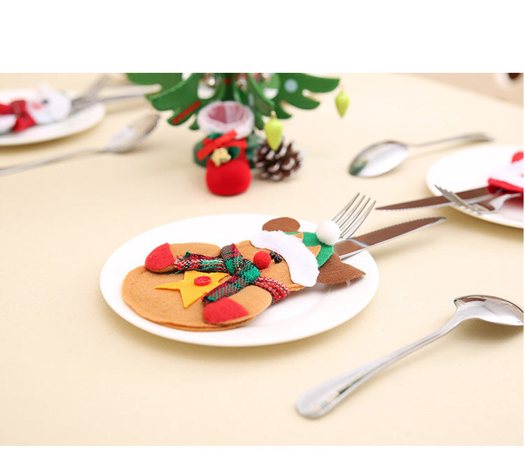 Christmas Tableware Sets Knife And Fork Decorative Santa Snowman