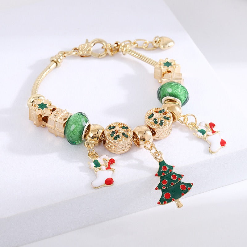 Christmas Bracelet - Beaded Xmas Bracelet