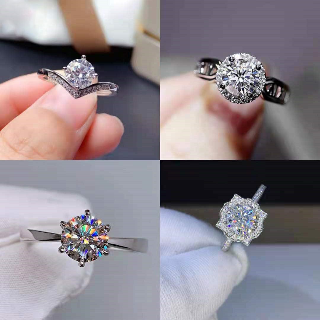 Ring - Women's Eight Heart Eight Arrow Six Claw Moissanite Zircon Wedding Ring