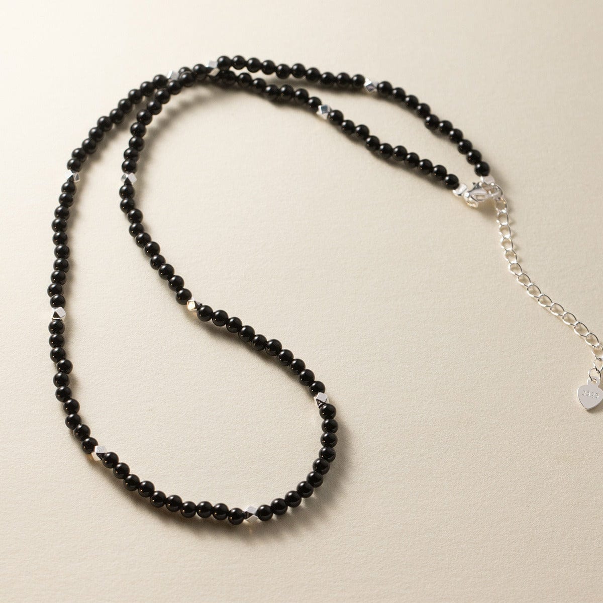 Necklace - Women's S925 Sterling Silver Black Agate Necklace