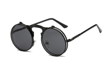 Gafas de sol - Gafas de sol unisex con tapa retro redonda Steampunk vintage