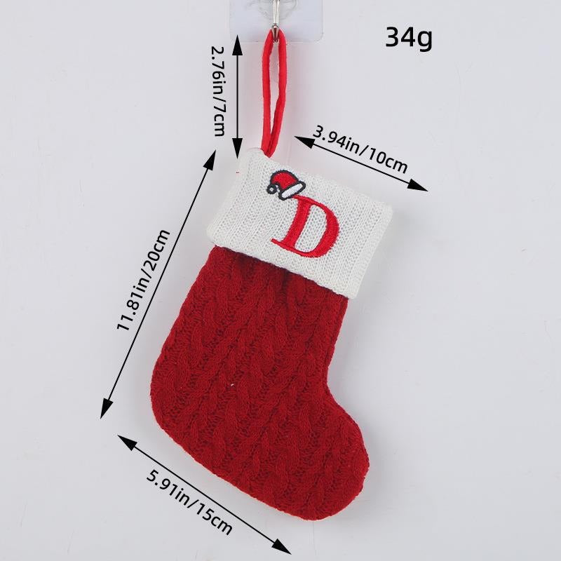 Red Christmas Stocking Personalized Letter Xmas Sock