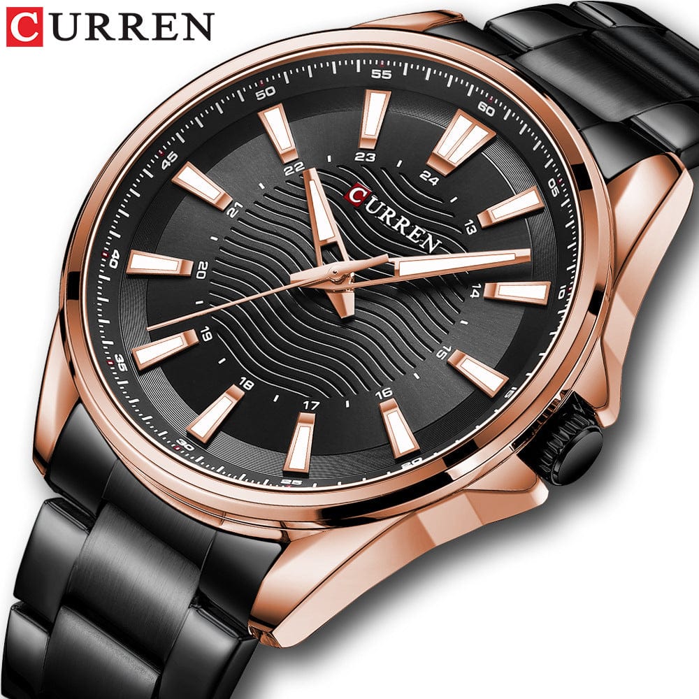 Men's Watch - Curren Steel Band Business Quartz Watch - GiddyGoatStore
