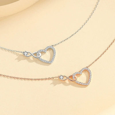 Collar - Colgante de amor sin fin en forma de corazón para mujer