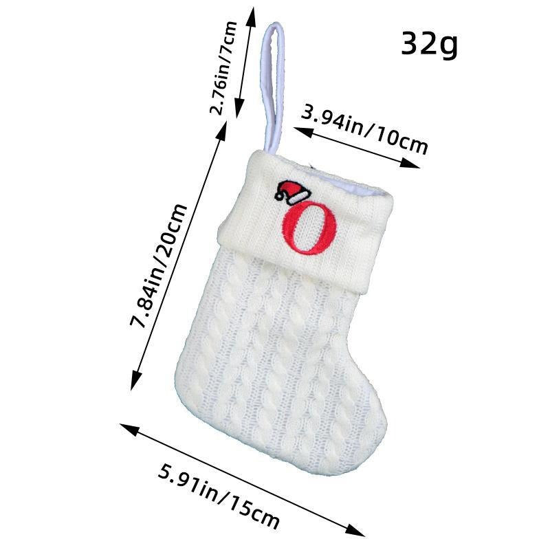 White Christmas Stocking Personalized Letter Xmas Sock