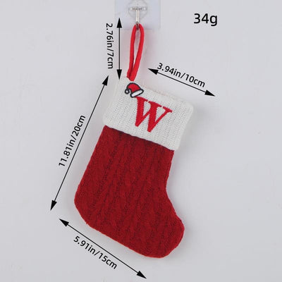 Red Christmas Stocking Personalized Letter Xmas Sock