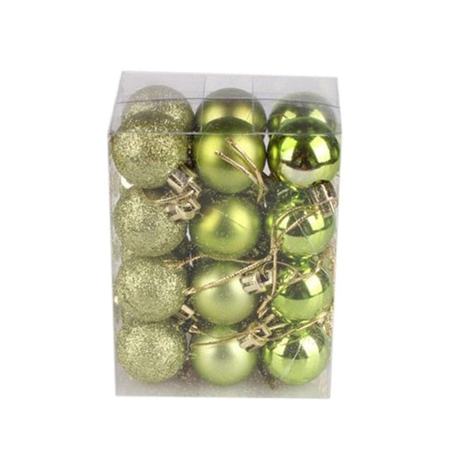 24pcs 30mm Christmas Tree Hanging Ball Ornament