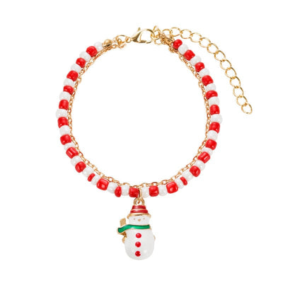 Christmas Bracelet - Creative Santa Claus Snowman Stocking Cane Christmas Bracelet