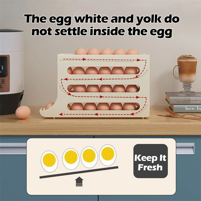 Refrigerator Egg Storage Box Automatic Scrolling