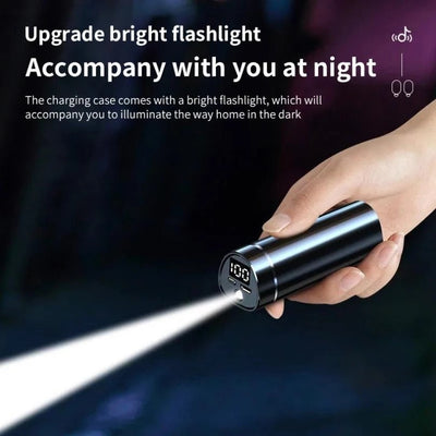 Wireless Bluetooth Earbuds With LED Flash Light