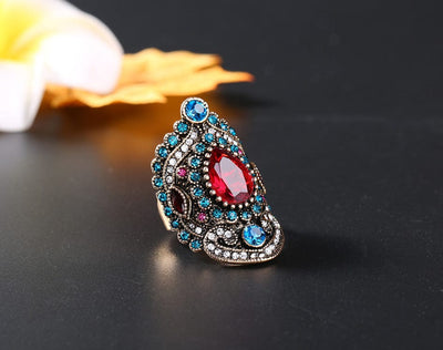 Ring - Women's Vintage East India Style With CZ Diamonds Ring