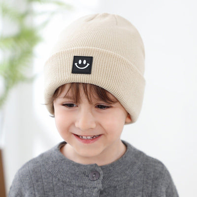 Kids - Smiley Face Knitted Woolen Hat
