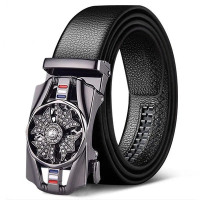Belt - Men's Time Comes Belt With Automatic Buckle