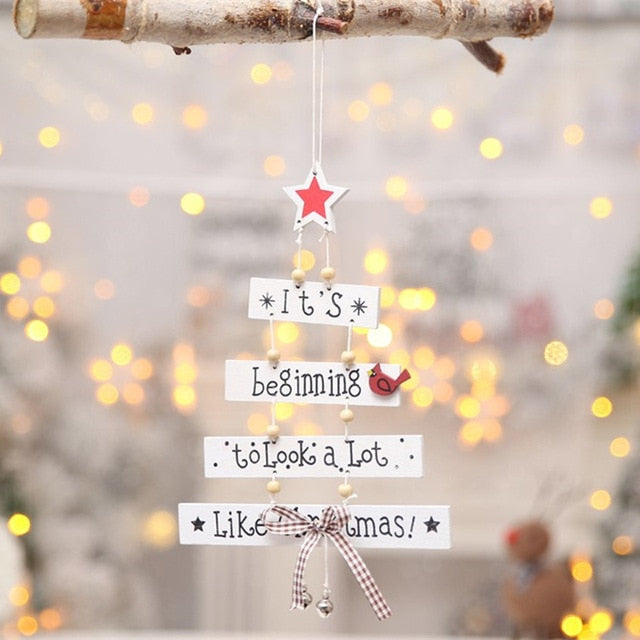 Mini Wooden Christmas Tree Decoration
