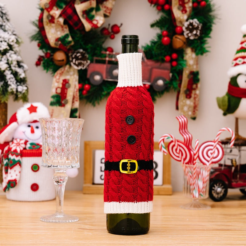 Christmas Knitted  Cozy Wine Bottle Set  Wine Bottle  Set
