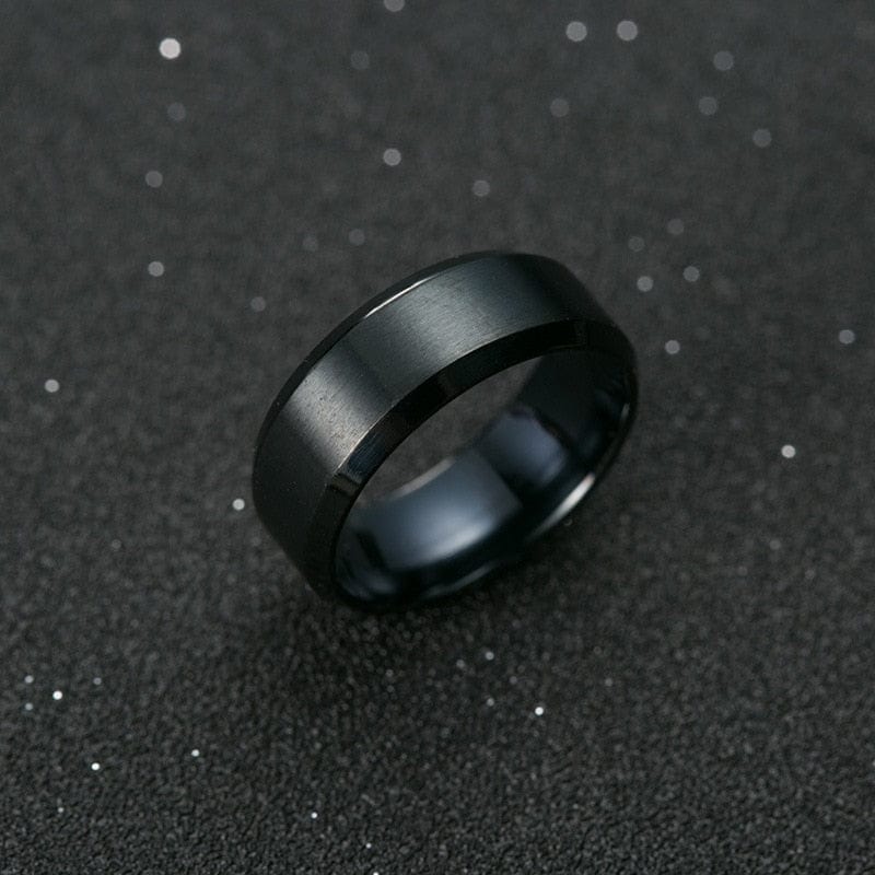 Ring - Men's Simple Black Titanium Ring