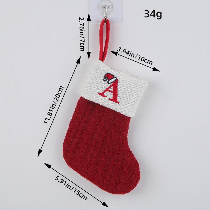 Red Christmas Stocking Personalized Letter Xmas Sock