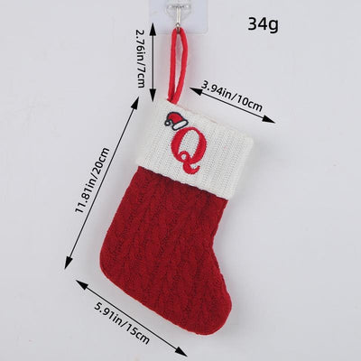 Red Christmas Stocking Personalized Letter Xmas Sock