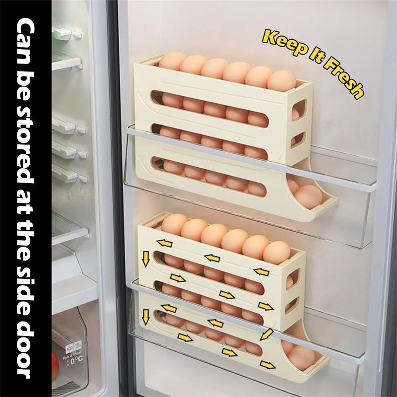 Refrigerator Egg Storage Box Automatic Scrolling