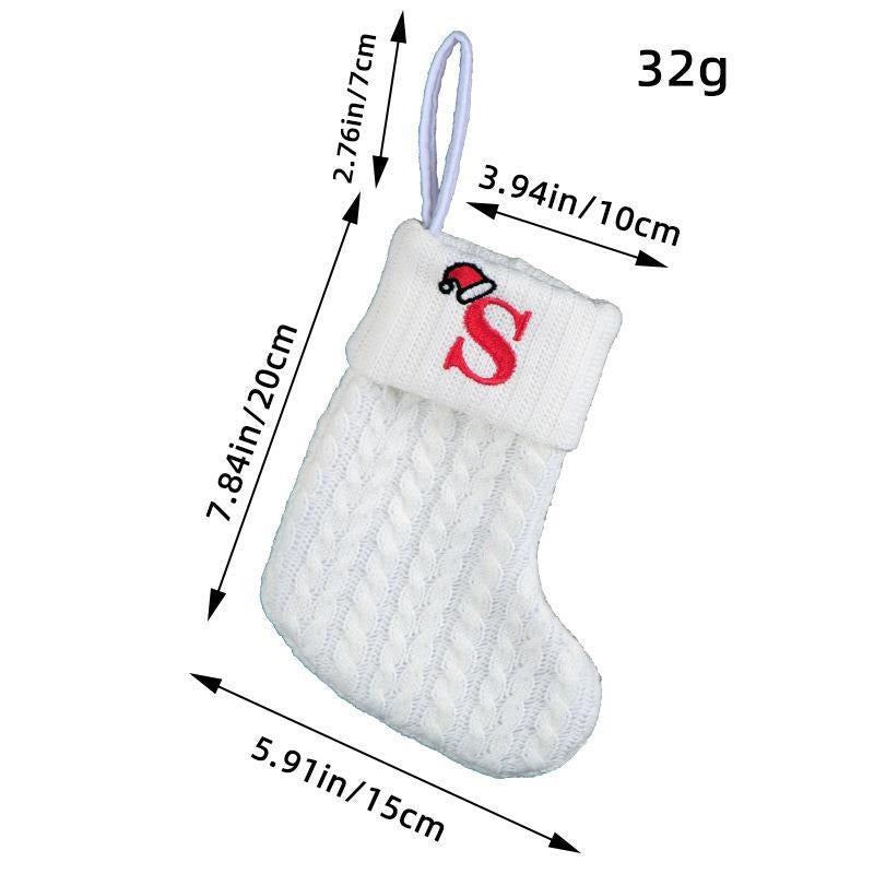 White Christmas Stocking Personalized Letter Xmas Sock