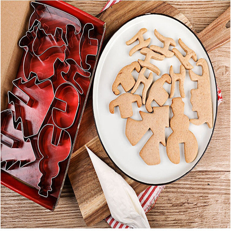 8pcs Stainless Steel 3D Christmas Cookie Cutter Set