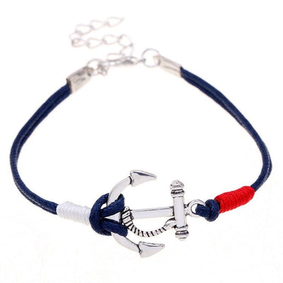 Bracelet - Men's Navy Wind Ship Anchor Hand Rope Bracelet