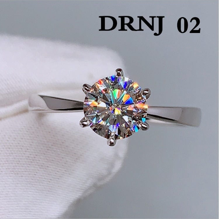 Ring - Women's Eight Heart Eight Arrow Six Claw Moissanite Zircon Wedding Ring