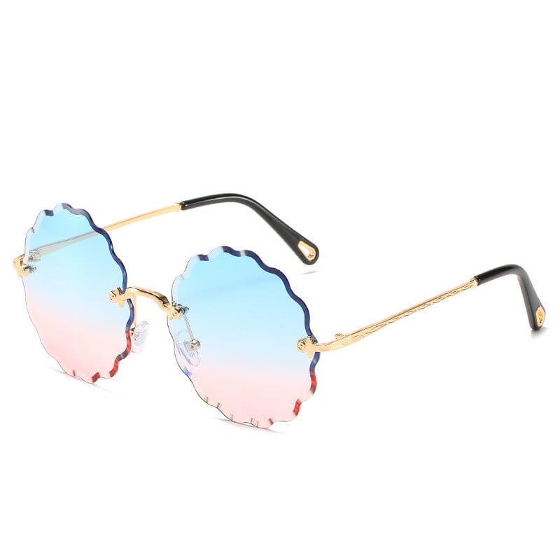Sunglasses -  Round Diamond Trimming Frameless Women's Sun Glasses