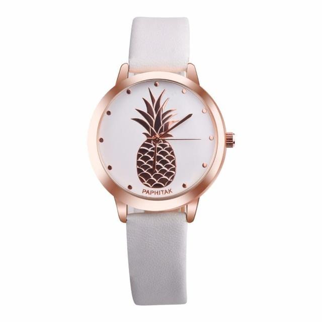Watch - Women's Leather Pineapple Quartz Watch