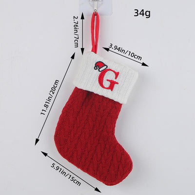 Red Christmas Stocking Personalized Letter Xmas Sock