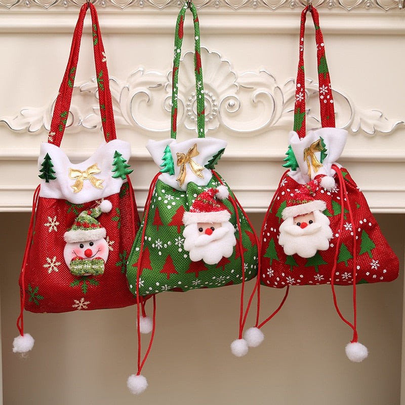 Christmas Bag With Handles And Drawstrings Xmas Gift Bags