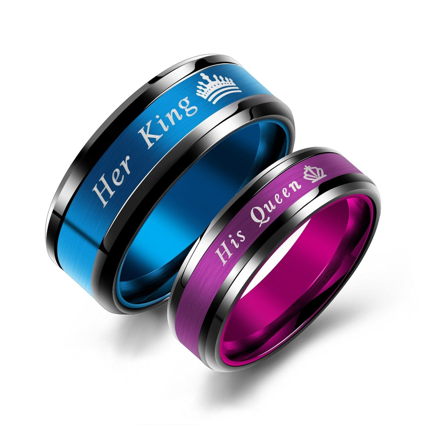 Ring - Unisex His Queen Her King Titanium Couples Ring