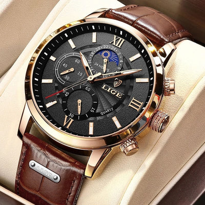 Men's Watch - Lige Multifunction Chronograph Quartz Watch - GiddyGoatStore
