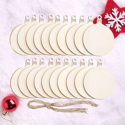 50pcs Christmas Ball Ornament DIY Wooden Craft