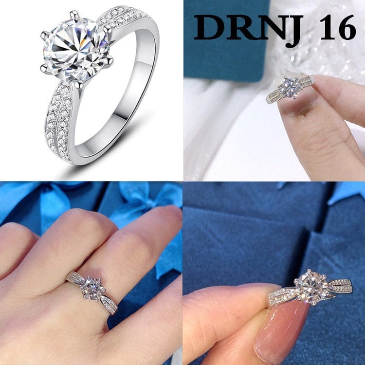 Ring - Women's Eight Heart Eight Arrow Six Claw Moissanite Zircon Wedding Ring