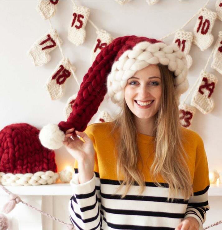 Knitted Christmas Xmas Santa Hat