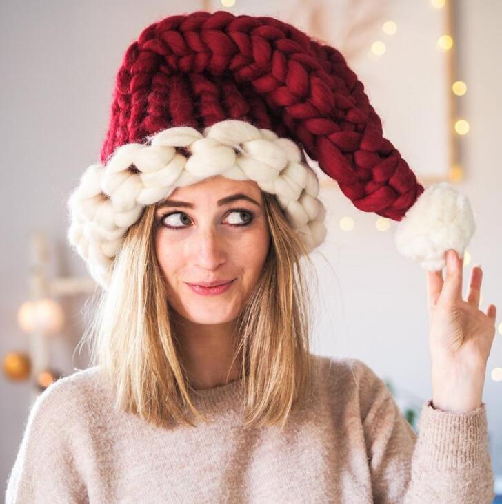 Knitted Christmas Xmas Santa Hat