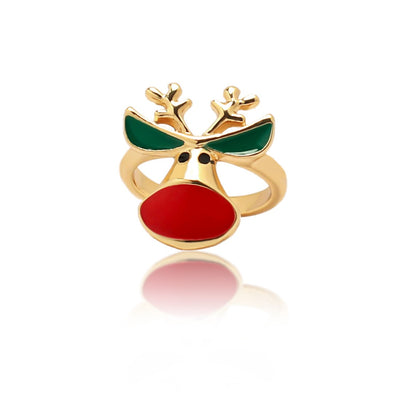 Cute Multi Style Christmas Cartoon Rings