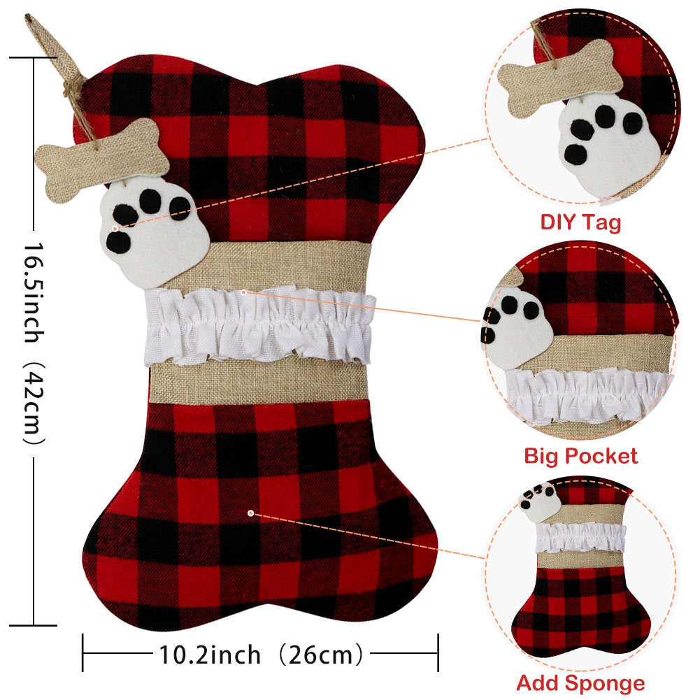 Christmas Stocking Dog Paws Xmas Sock