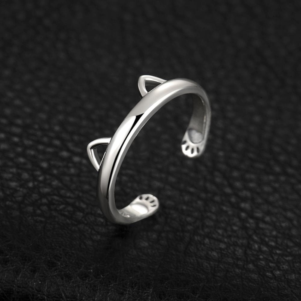 Ring - Women's Lovely Cat Ear and Cat Paws Adjustable Ring