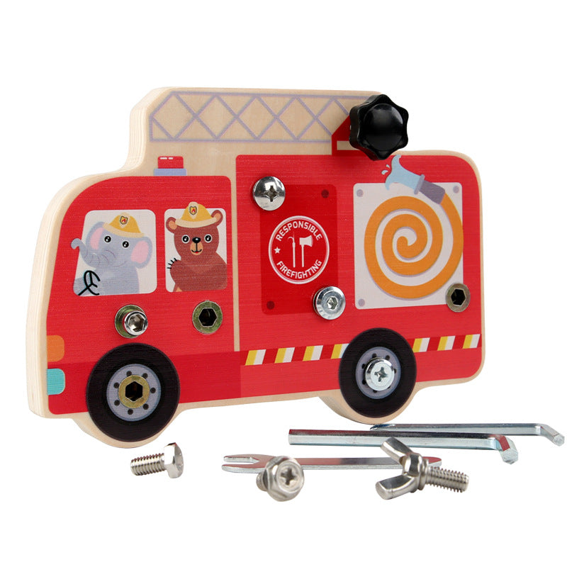 Kids Fire Truck Workbench Screw Tool Toy