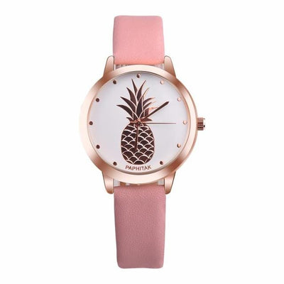 Watch - Women's Leather Pineapple Quartz Watch