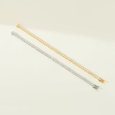 Bracelet - Unisex Three-Prong Heart-Shaped Tennis Chain Bracelet